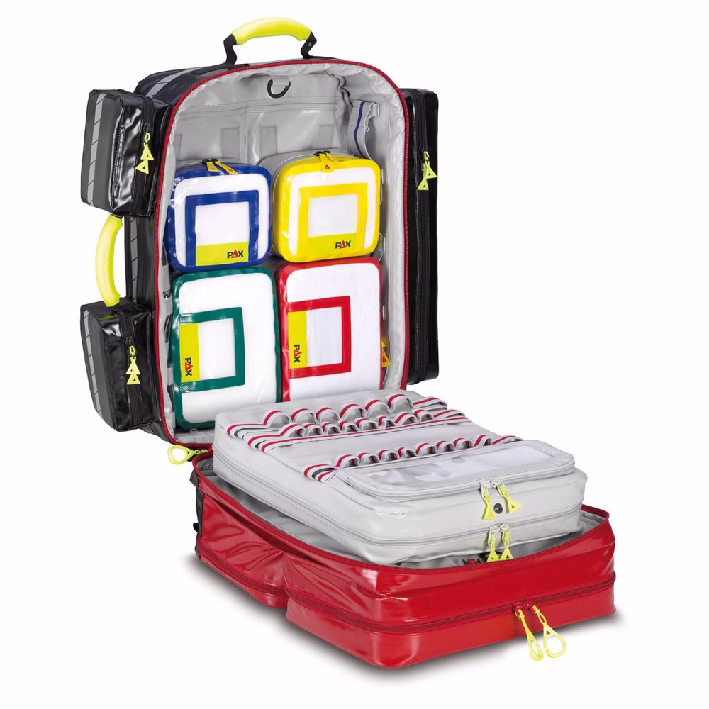 PAX Notfallrucksack Wasserkuppe L-ST-FT2 mit Seitentaschen und 2 Fronttaschen Blau