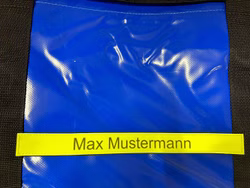 Klettschild mit Beschriftung für Fenomed Bekleidungstasche