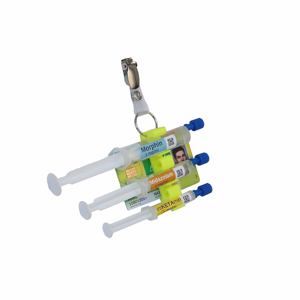 SyBuddy Halter für Spritzen und Krankenkassenkarte Gelb