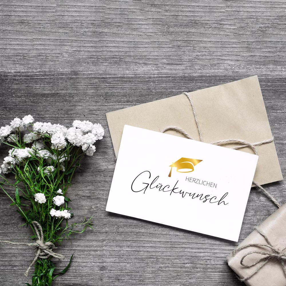 Karte "Herzlichen Glückwunsch" mit Umschlag