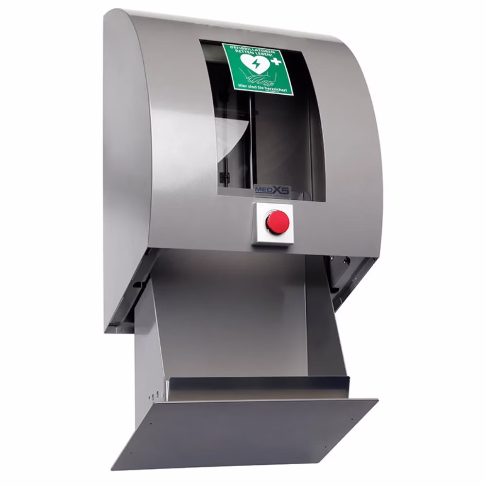 AED Außen-Wandkasten Deluxe klimatisiert, beleuchtet und mit Alarm