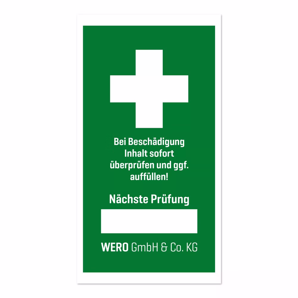 Klebe-Prüfplakette für Erste-Hilfe-Ausrüstung Prüfsiegel