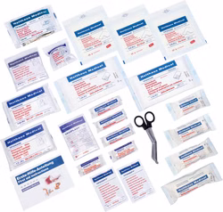 Mini 3in1 Verbandtasche mit Füllung nach DIN 13164, Warnweste und Warndreieck