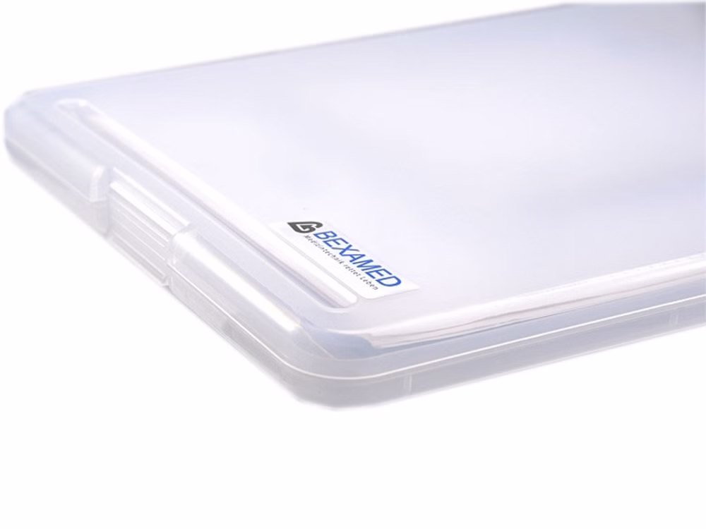 HERZmed Klemmbrett A4 mit integrierter Aufbewahrungsbox