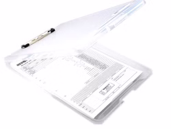 HERZmed Klemmbrett A4 mit integrierter Aufbewahrungsbox