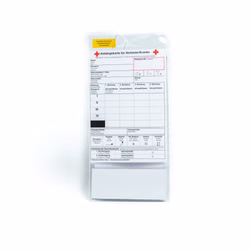 Anhängekarte für Verletzte und Kranke mit Triagecodierung