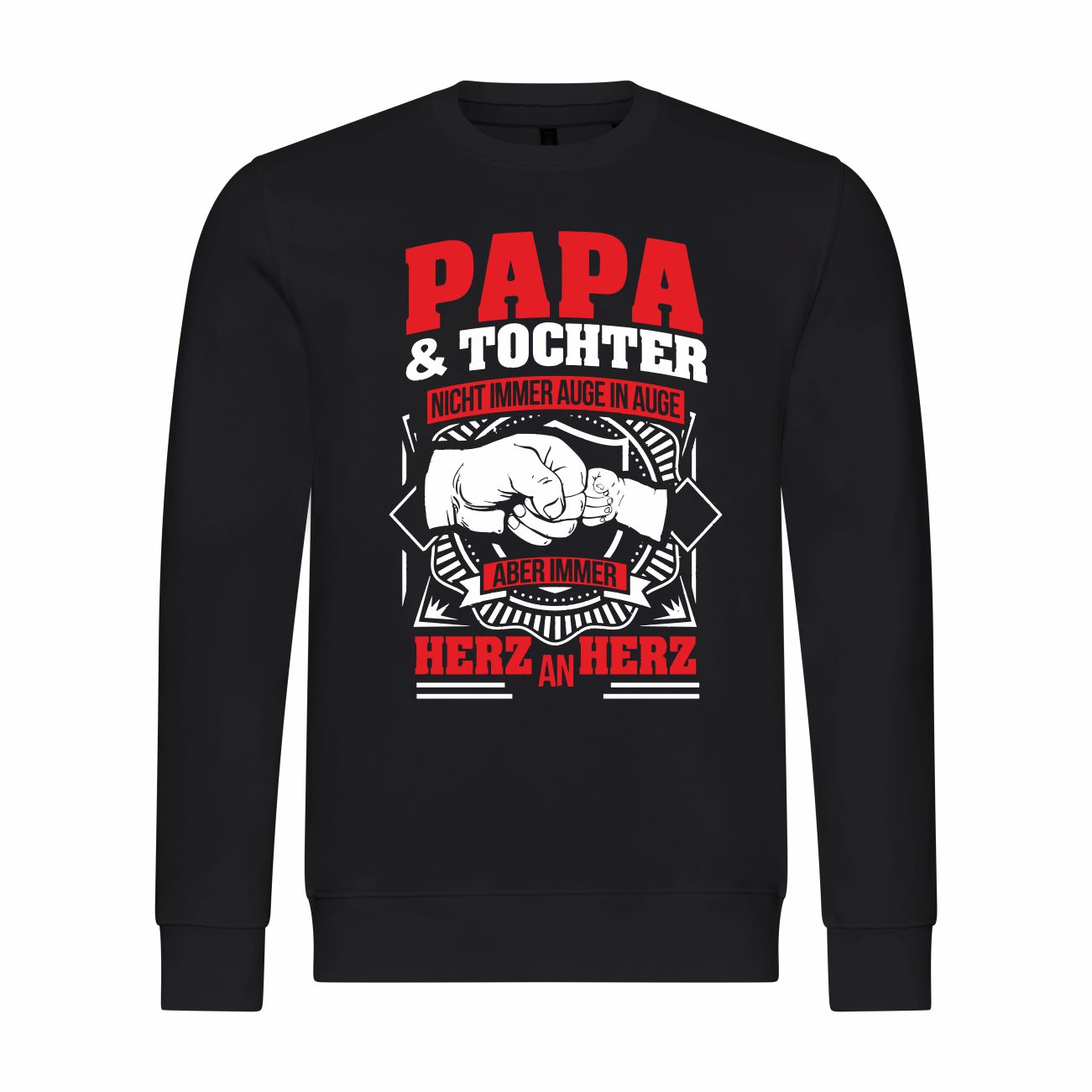 Herren Sweatshirt Pullover Papa Tochter Auge in Auge Herz an