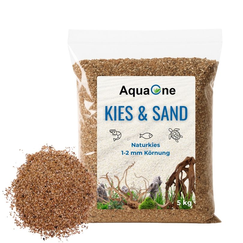 5 kg Bernstein Quarzkies (1-2 mm) – Premium Bodengrund für Aquarien