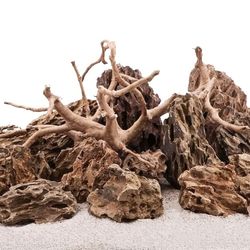 Aquarium Natursteine Wurzel 20kg Drachensteine + Moorkienwurzel XL