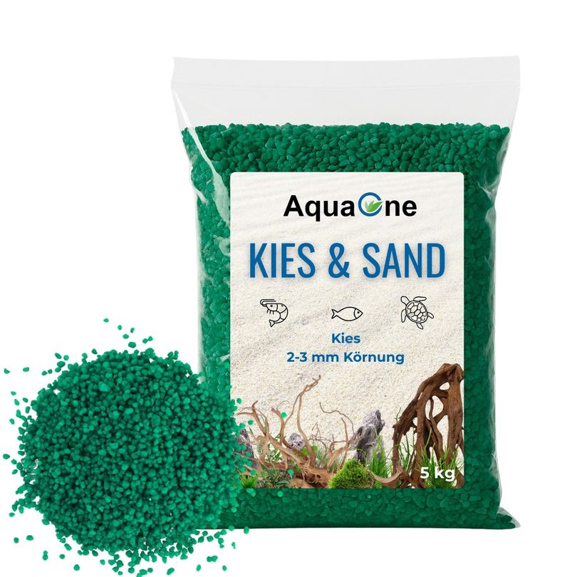 5 Kg grünen Quarzkies "Premium Qualität" 2-3 mm Bodengrund Aquarium Kies
