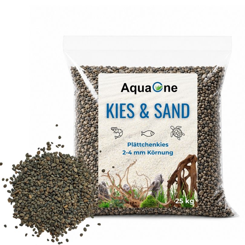25 kg Plättchenkies 2-4 mm – Hochwertiger Natursteinkies für Aquarien