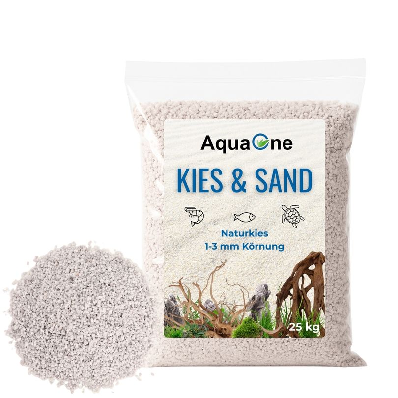 25 kg Weißer Quarzkies Mittel (1-3 mm) – Premium Bodengrund für Aquarien