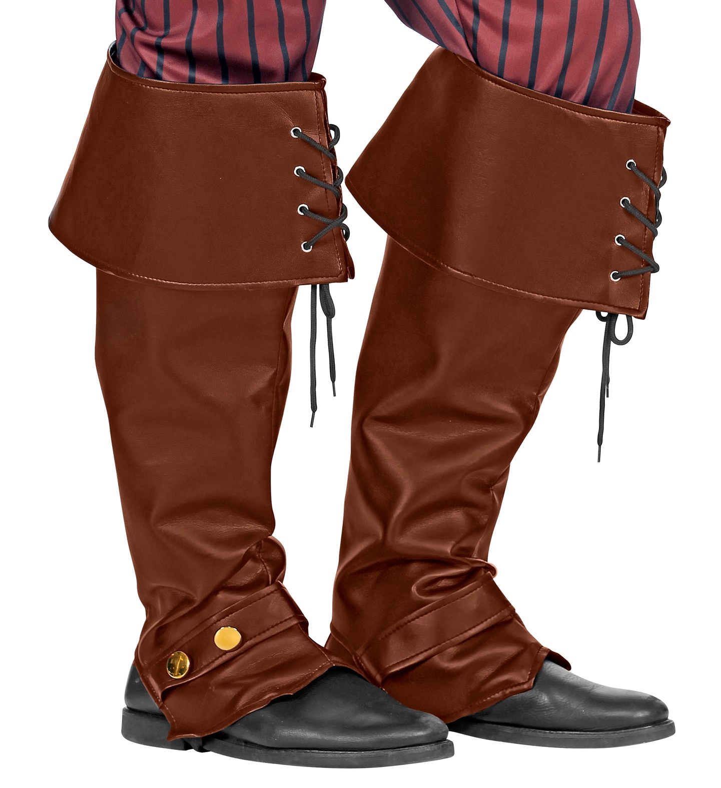 Fityle Steampunk Gamaschen - Kunstleder Beinschützer Schwarz Mittelalter Cosplay