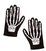 Com-four Skelett-Handschuhe Schwarz/Weiß - Grusel-Hände Für Halloween & Karneval