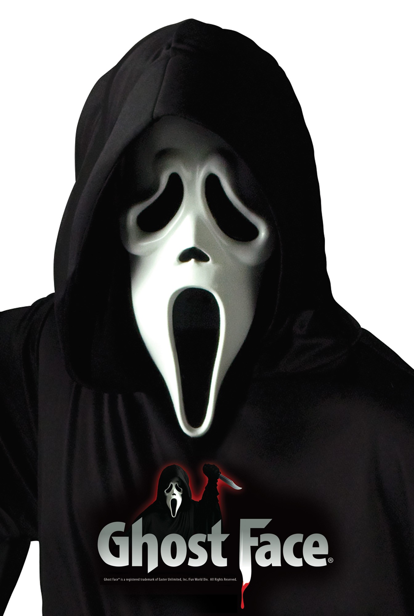 ZYEKIU Scream Ghostface Maske - Original Halloween Maske - 31x18,5cm - Für Horrorpartys & Cosplay