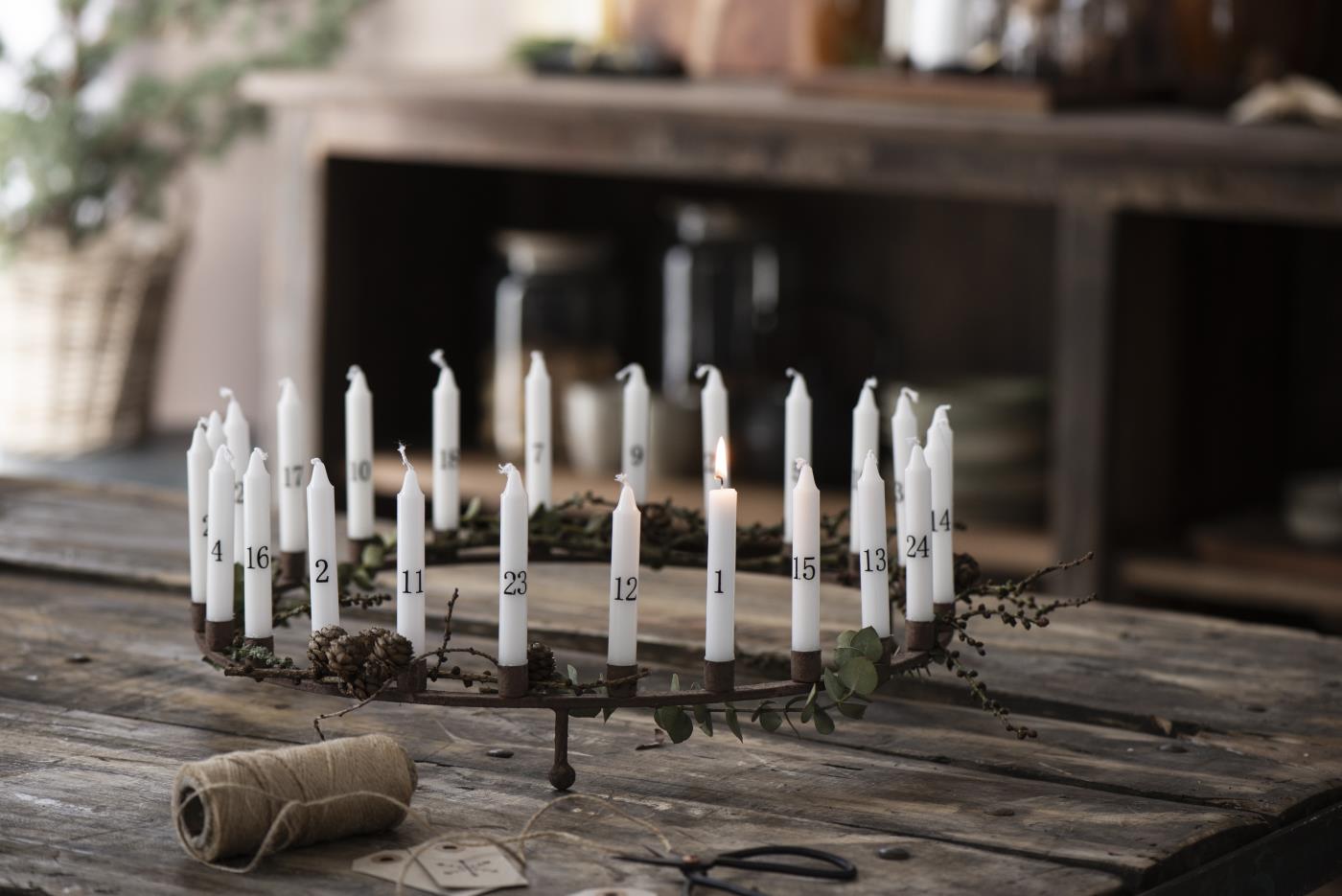 Kerzenhalter Rund für 24 Stabkerzen cm Adventskranz Ø Deko 1,3 | Weihnachten shoperama Advent