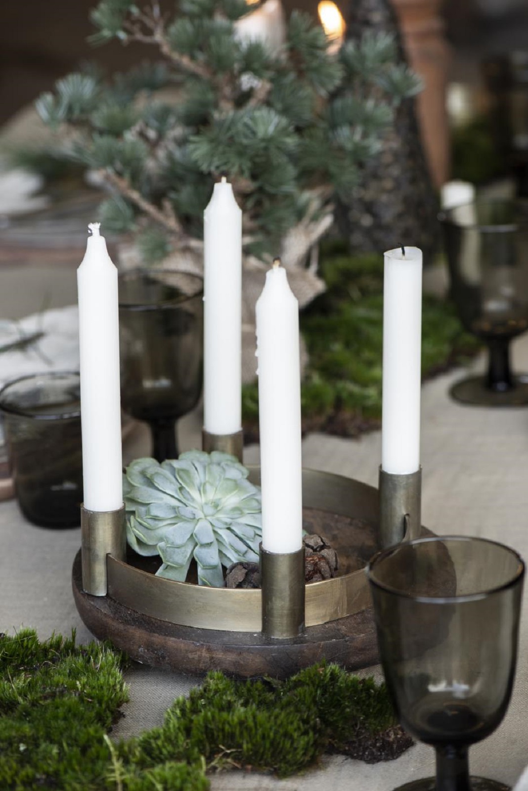 Kerzenhalter Rund Altgold Advent für Adventskranz Halter cm verschiebbare 2,2 Ø Deko 4 | Weihnachten shoperama Stabkerzen