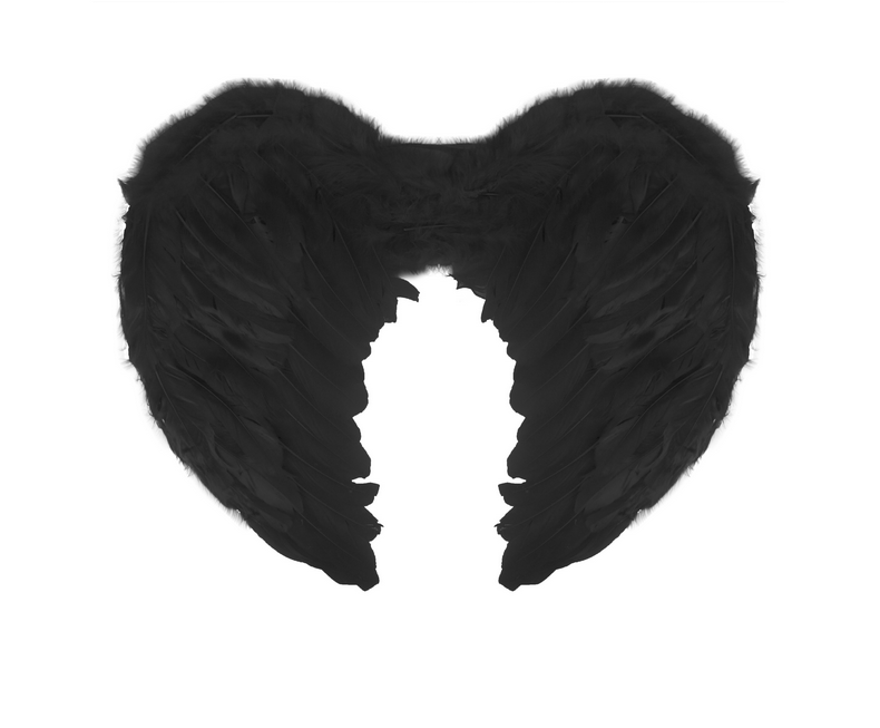 Schwarze Feder Flügel 44 x 39 cm Dark Angel Engelsflügel gefallener Engel  Kostüm-Zubehör