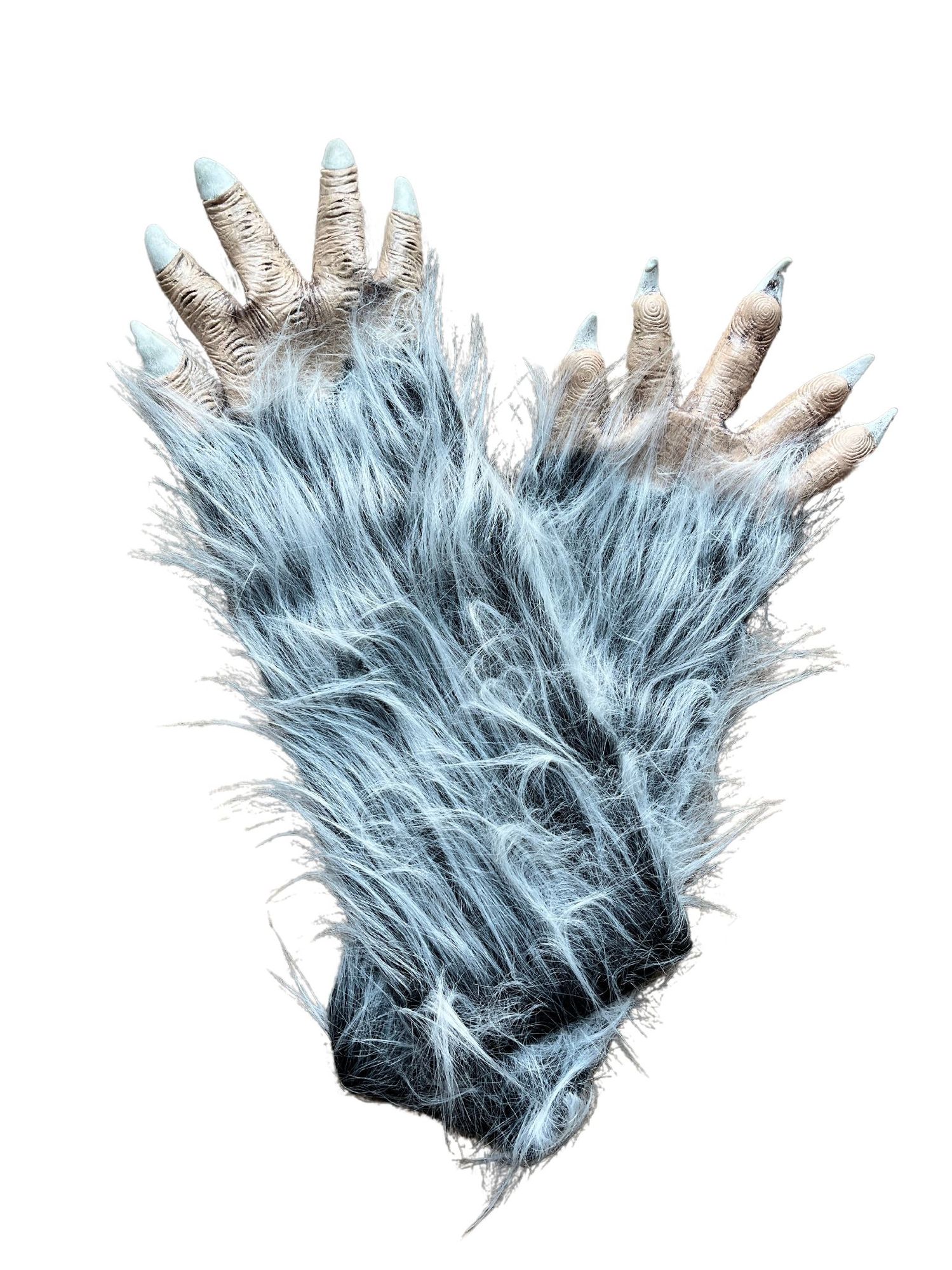Handschuhe mit Fell und Krallen fr Bestie Dmon Werwolf Krampus  Krallenhand Klauen Dmon Monster Yeti | shoperama