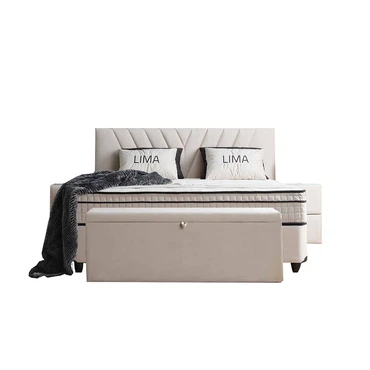 Boxspringbett Lima Polsterbett mit Stauraumkasten inkl. Taschenfederkernmatratze