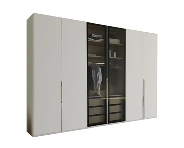 Kleiderschrank Casseria 6-türig mit Glasrahmentür