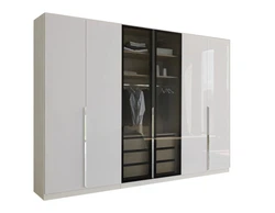 Kleiderschrank Casseria 6-türig mit Glasrahmentür