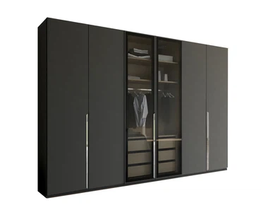 Kleiderschrank Casseria 6-türig mit Glasrahmentür