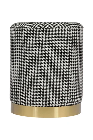 Hocker Nona 525 Schwarz / Weiß / Gold