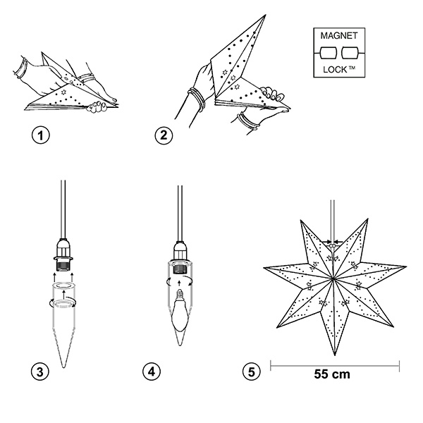Weihnachtsstern Sensy von Star Trading, 3D Papierstern Weihnachten in Wei,  Dekostern zum Aufhngen mit Kabel, E14 Fassung, : 70 cm | Buvtec - Technik  fr Heim, Haus & Garten