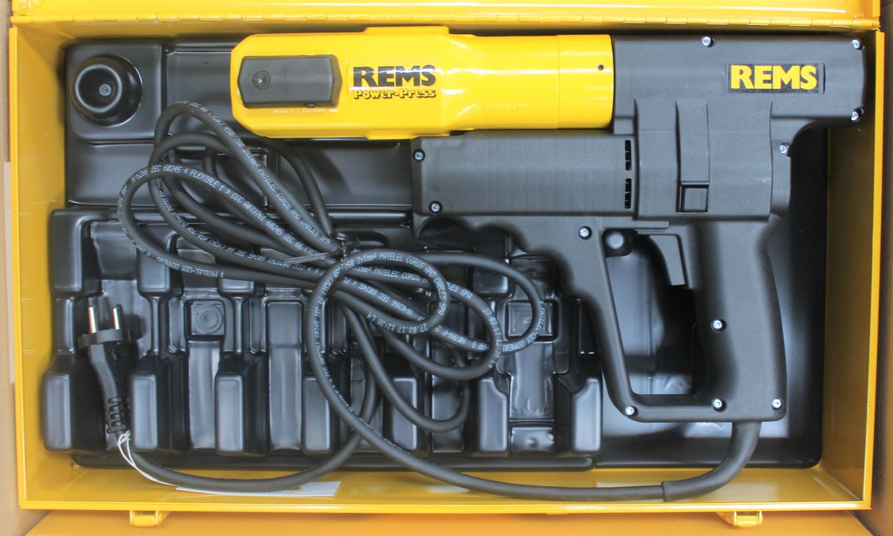 REMS Pressmaschine Power Press Nr. 577011 im Stahlblechkoffer Sanitär ...