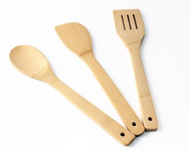 Michelino Küchenhelfer-Set Bambus 3tlg aus Holz 