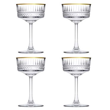 Elysia Champagnerbecher,Sektsglas Glas, Golden-Transparent 