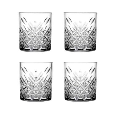 Timeless 4er Basic Whisky Gläser im Kristall-Design 345ml