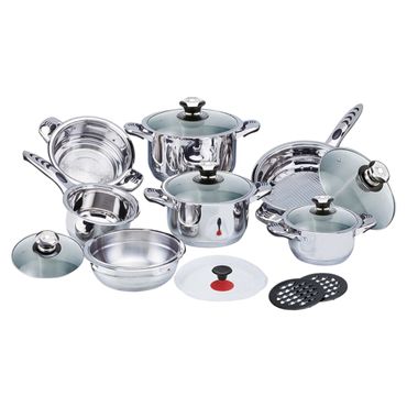 Michelino 16-teiliges Kochtopfset mit Glasdeckel