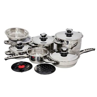 Michelino 16-teiliges Kochtopfset mit Metalldeckel