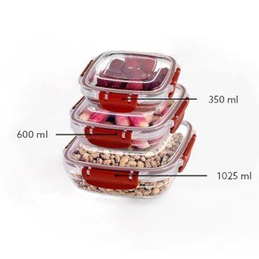 Michelino 3-tlg. Frischhaltedosen-Set Serie Nora Rot