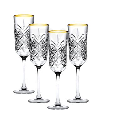 Pasabahce Timeless Golden Touch Champagnergläser 4er 175cc 440356