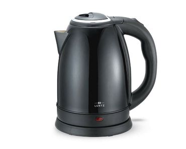 Lentz Edelstahl Wasserkocher glänzend 1,8L, 1800W schwarz