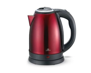 Lentz Edelstahl Wasserkocher glänzend 1,8L, 1800W Rot