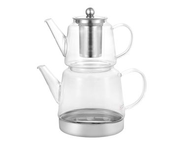 Schäfer Borosilikatglas-Teekanne aus Glas, Glaskanne für Teewarmer 0,60lt-1,5l