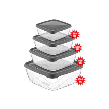 Michelino 4tlg Eckiges Vorratsdosen Set