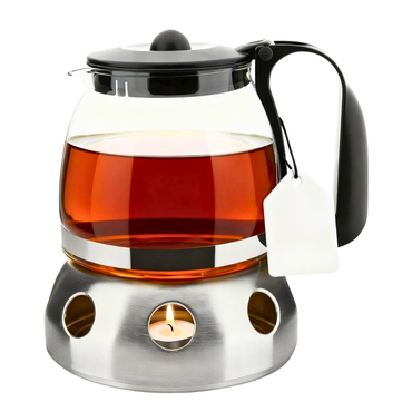 Teekanne aus Glas Hitzebeständig Glaskanne Deckel Siebeinsatz