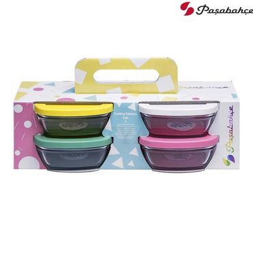 Frischhaltedosen-Set Glasschüssel mit Deckel Puddingsschale 4er