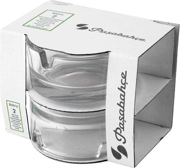 Pasabahce 54036 Aschenbecher Bistro aus Glas 2 Stück, Ø ~10,7 cm