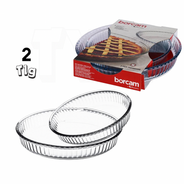 Borcam Auflaufform Glas Backform Auflauf 2er Runde 159022