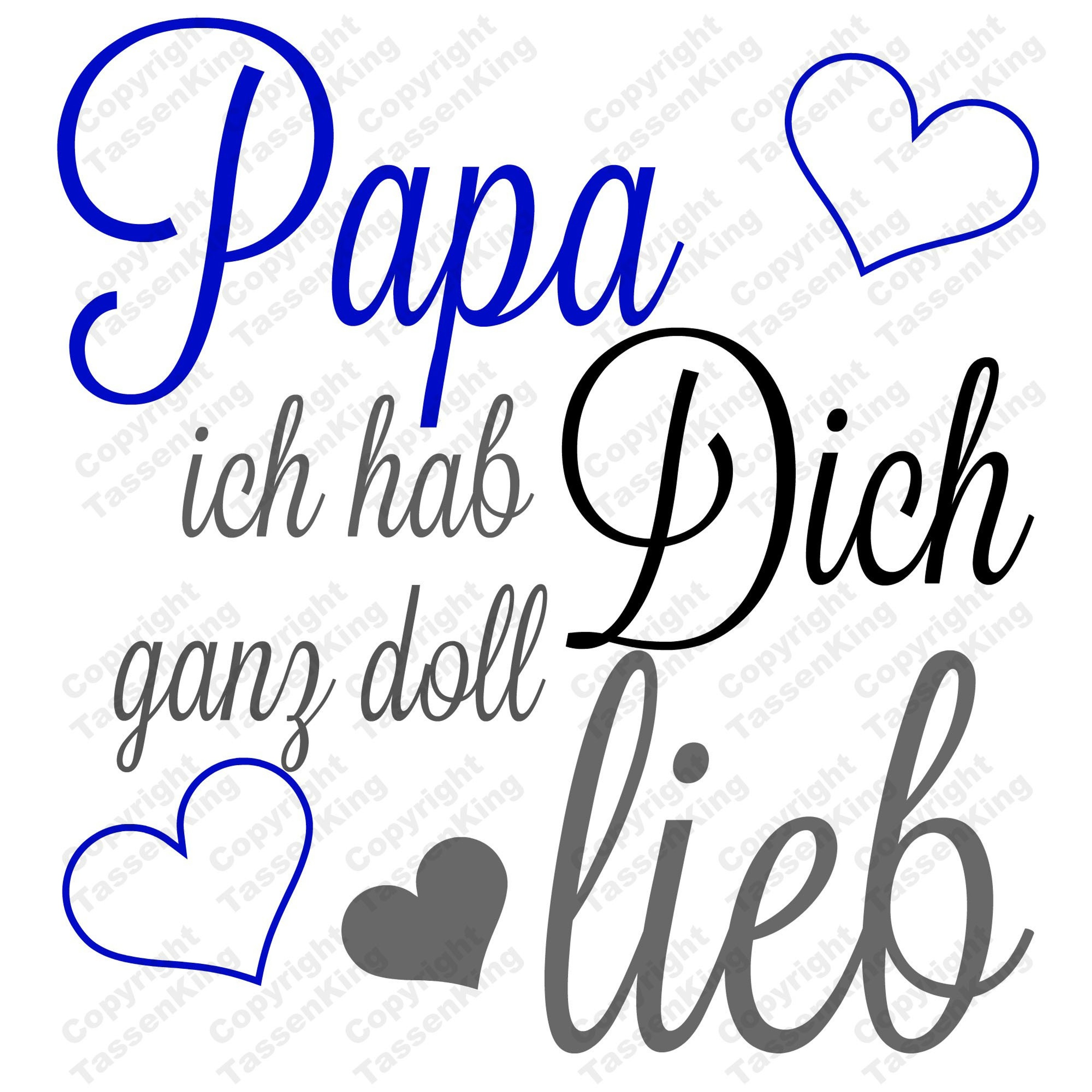 Papa ich hab dich ganz doll lieb Tasse für Familie Papa