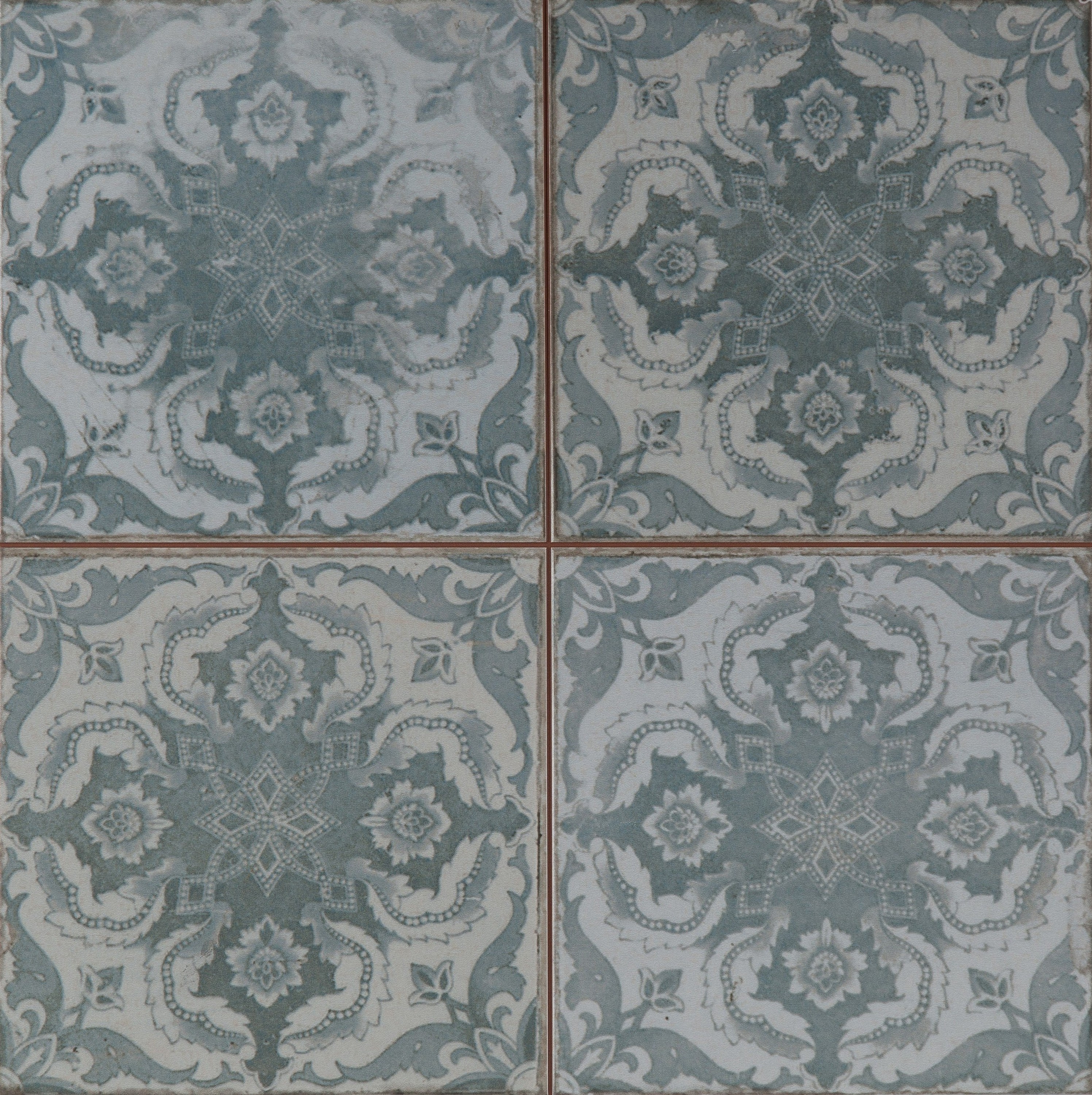 Bodenfliesen Vintage Wandfliesen Retro 45x45cm Fliese Weiß Blau FS3