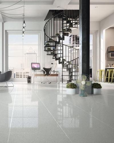 Bodenfliese mit Glitzer Weiß North Pole 60 x 60 cm Kategorien Modern