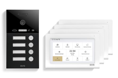 IP Video-Türsprechanlage 4-FH/4x 7" Touchscreen Komplett-Set AVS1376A