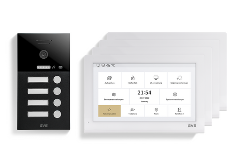 IP Video-Türsprechanlage 4-FH/4x 10" Touchscreen Komplett-Set AVS5417U
